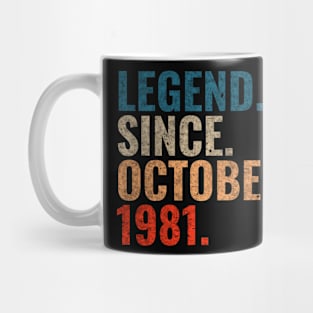 Legend since October 1981 Retro 1981 birthday shirt Mug